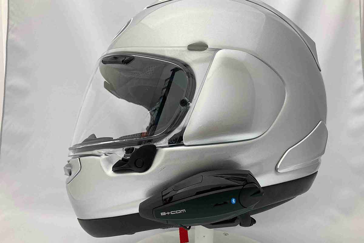 B+COM ONE バイク用インカム フルフェイスヘルメット取付方法 Arai RX 