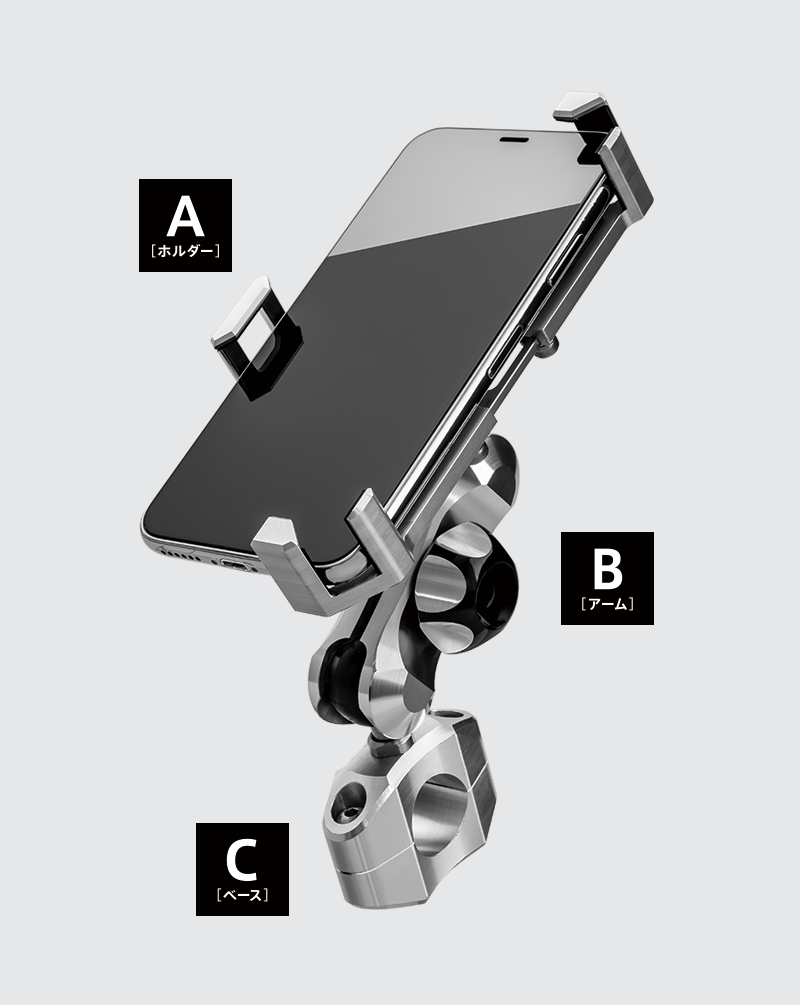 高強度アルミ削り出し 究極のバイク用スマホホルダー Mount System Sygnhouse